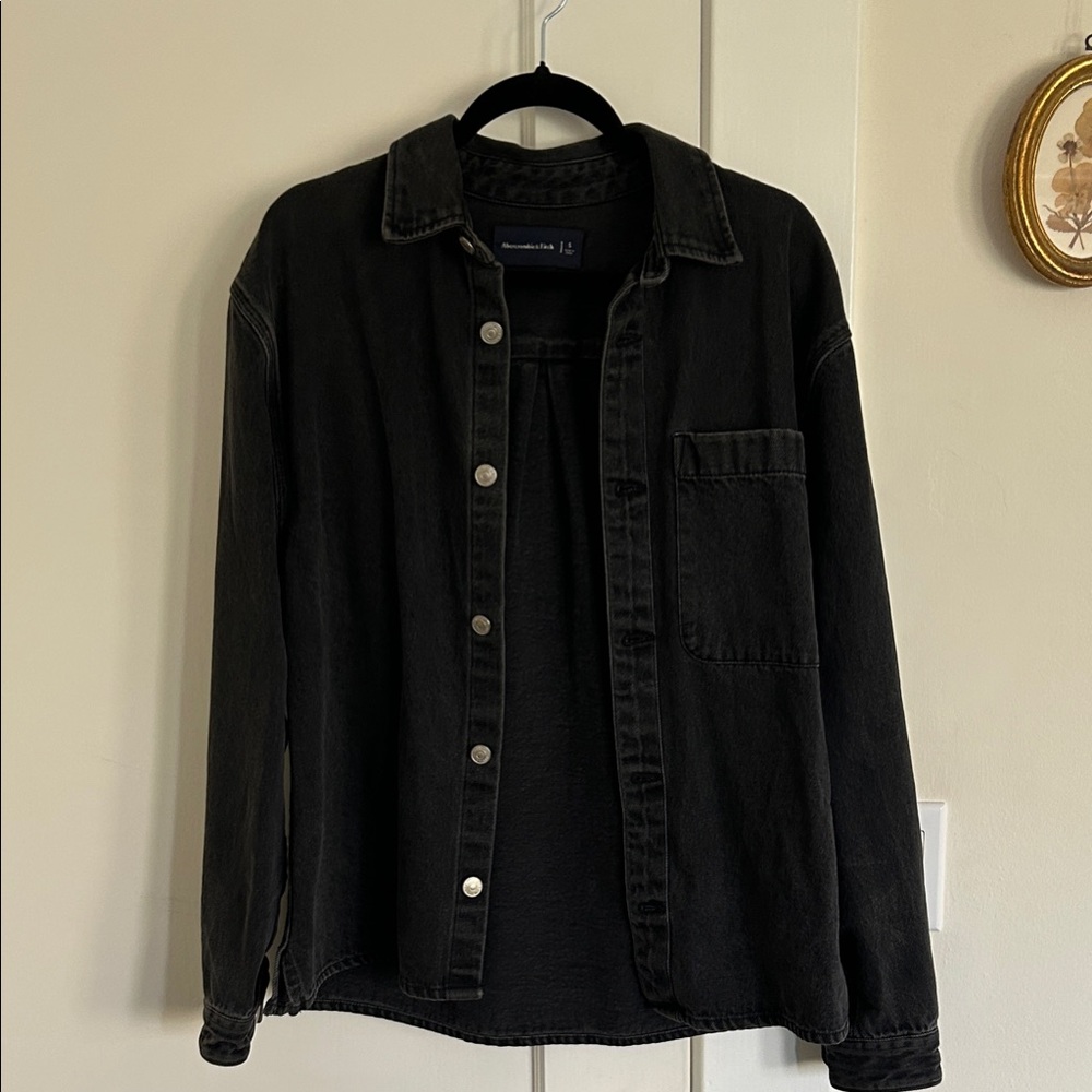 Abercrombie & Fitch Black Denim Jean Jacket